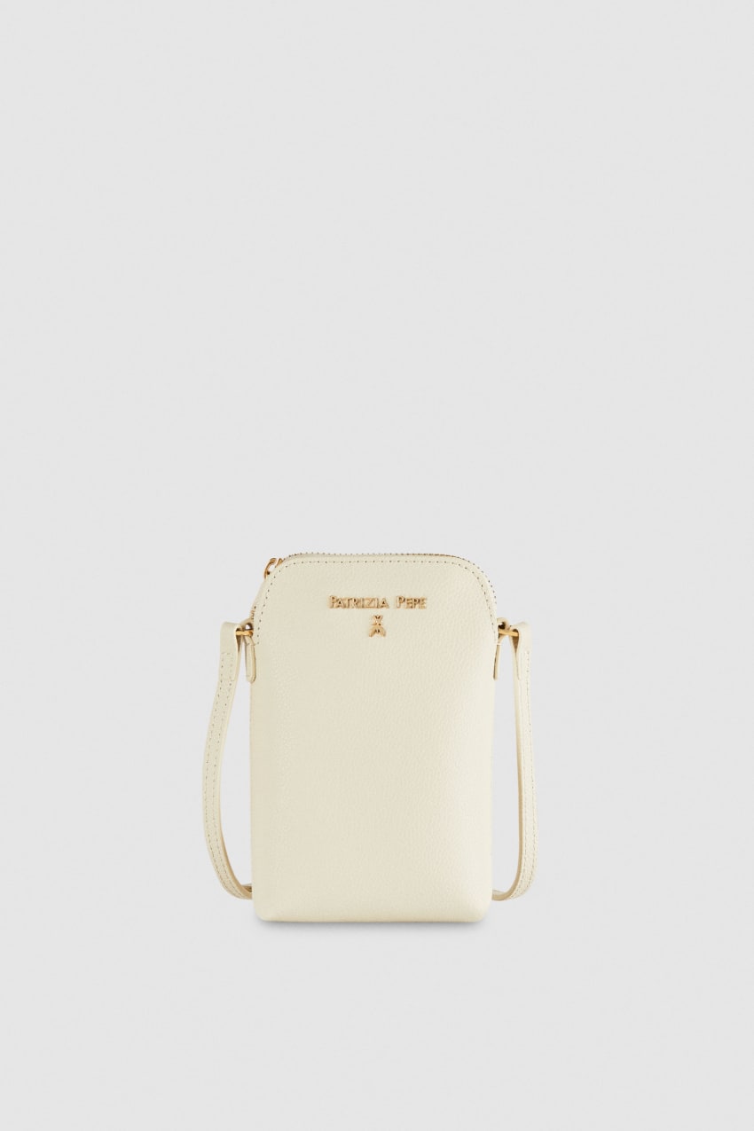 Beige Patrizia Pepe Phone Holder With Shoulder Strap | SNBZKHD-82