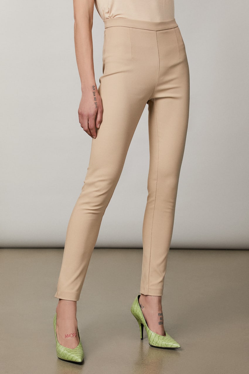 Beige Patrizia Pepe Slim Pants | NKGOTXI-59