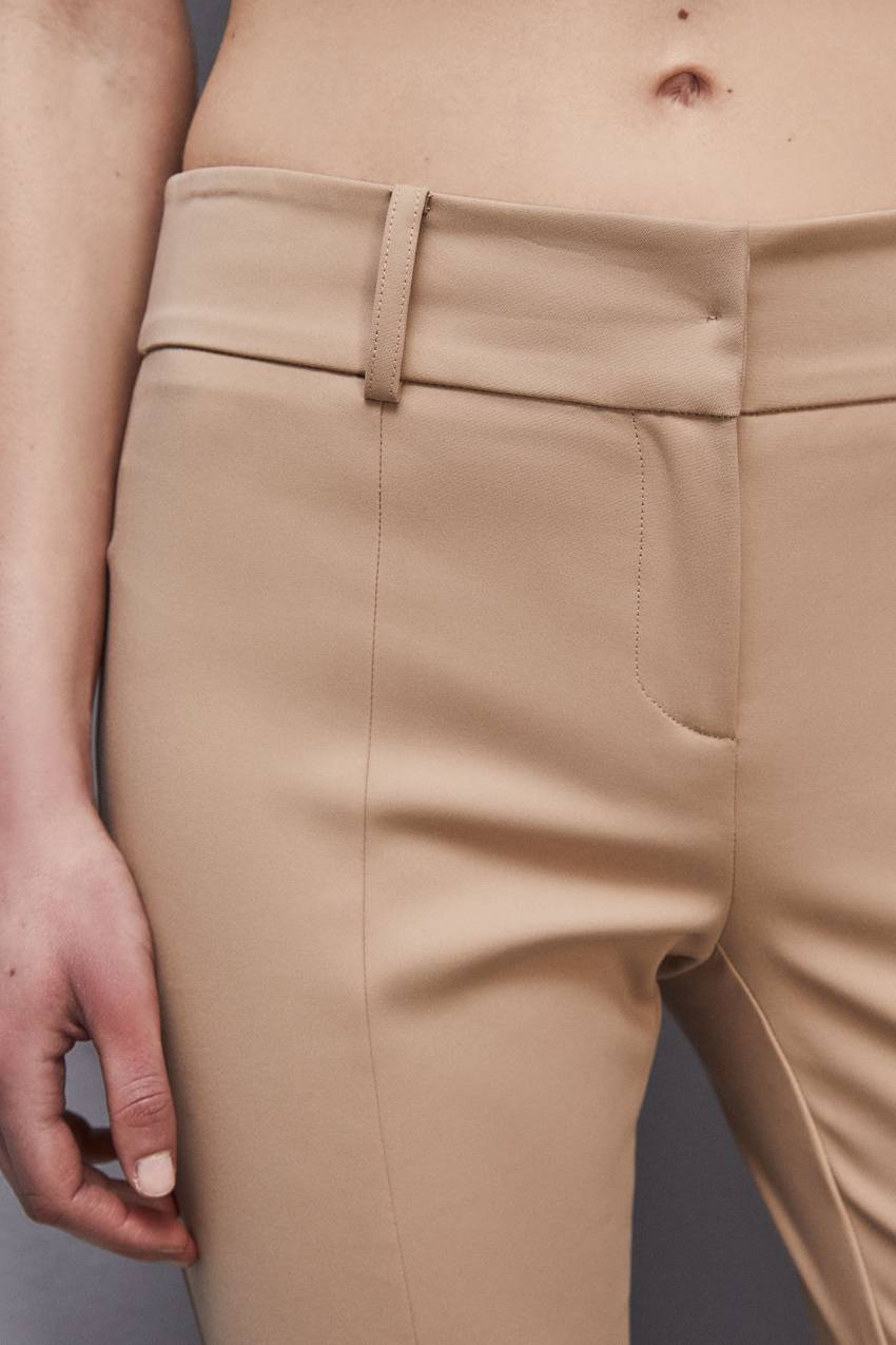 Beige Patrizia Pepe Slim Pants | TWMSLCG-04