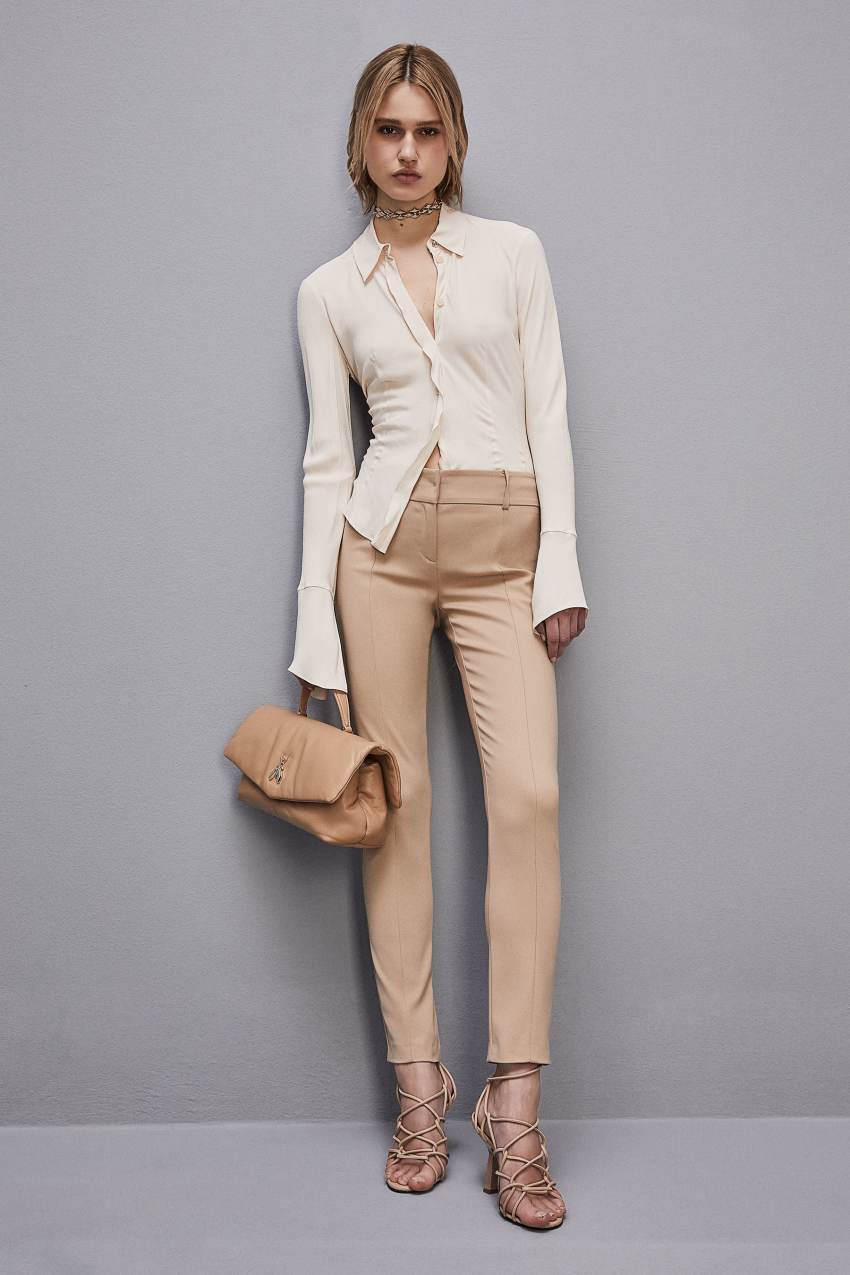 Beige Patrizia Pepe Slim Pants | TWMSLCG-04