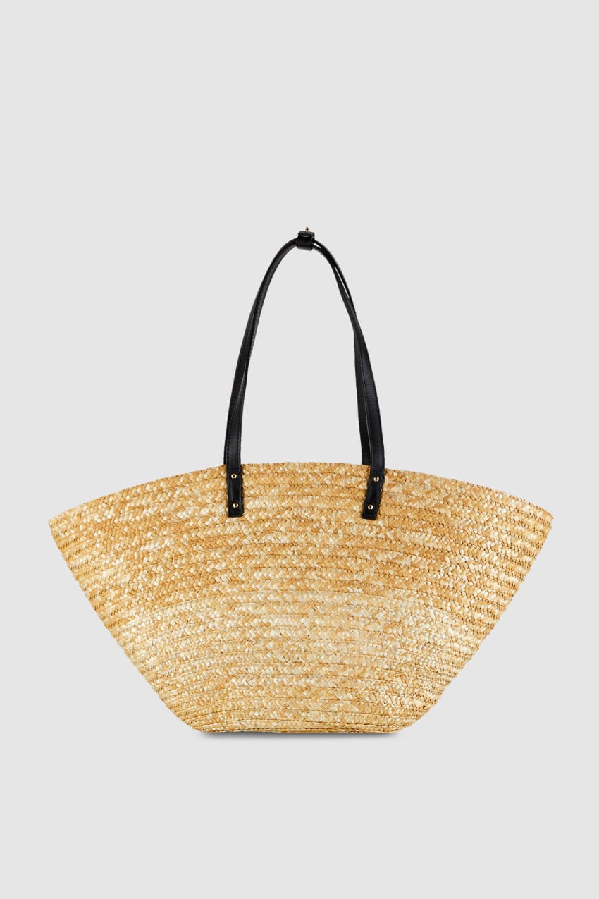 Beige Patrizia Pepe Straw Shopper | KANITYW-09