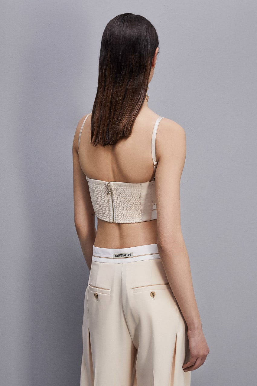 Beige Patrizia Pepe Tailored Bustier With Belt | WUTXGBF-59