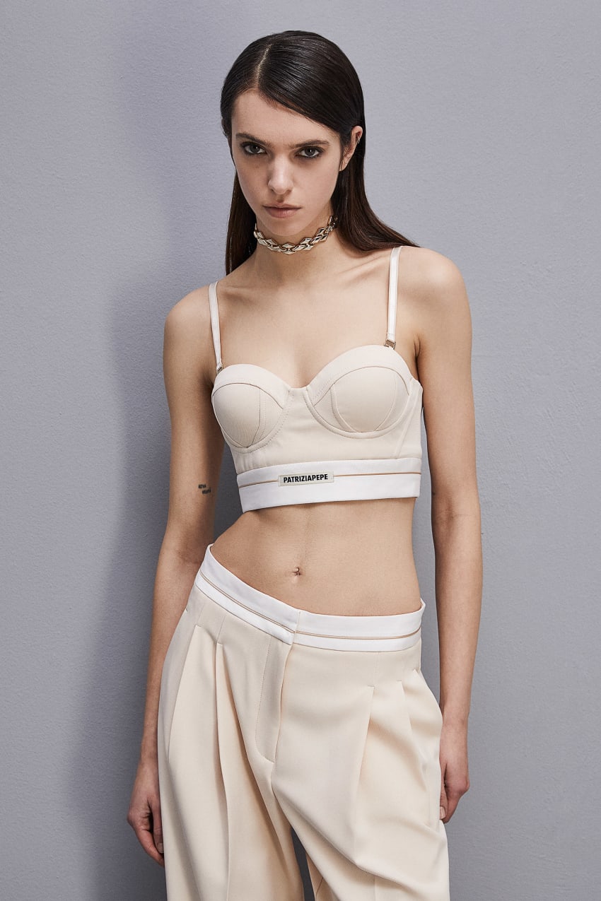 Beige Patrizia Pepe Tailored Bustier With Belt | WUTXGBF-59