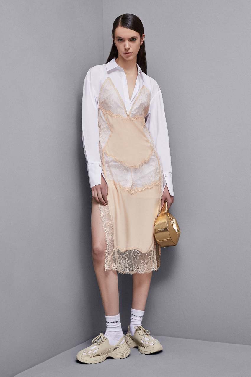 Beige Patrizia Pepe Viscose Satin Shirt Dress | JVNYZIL-86