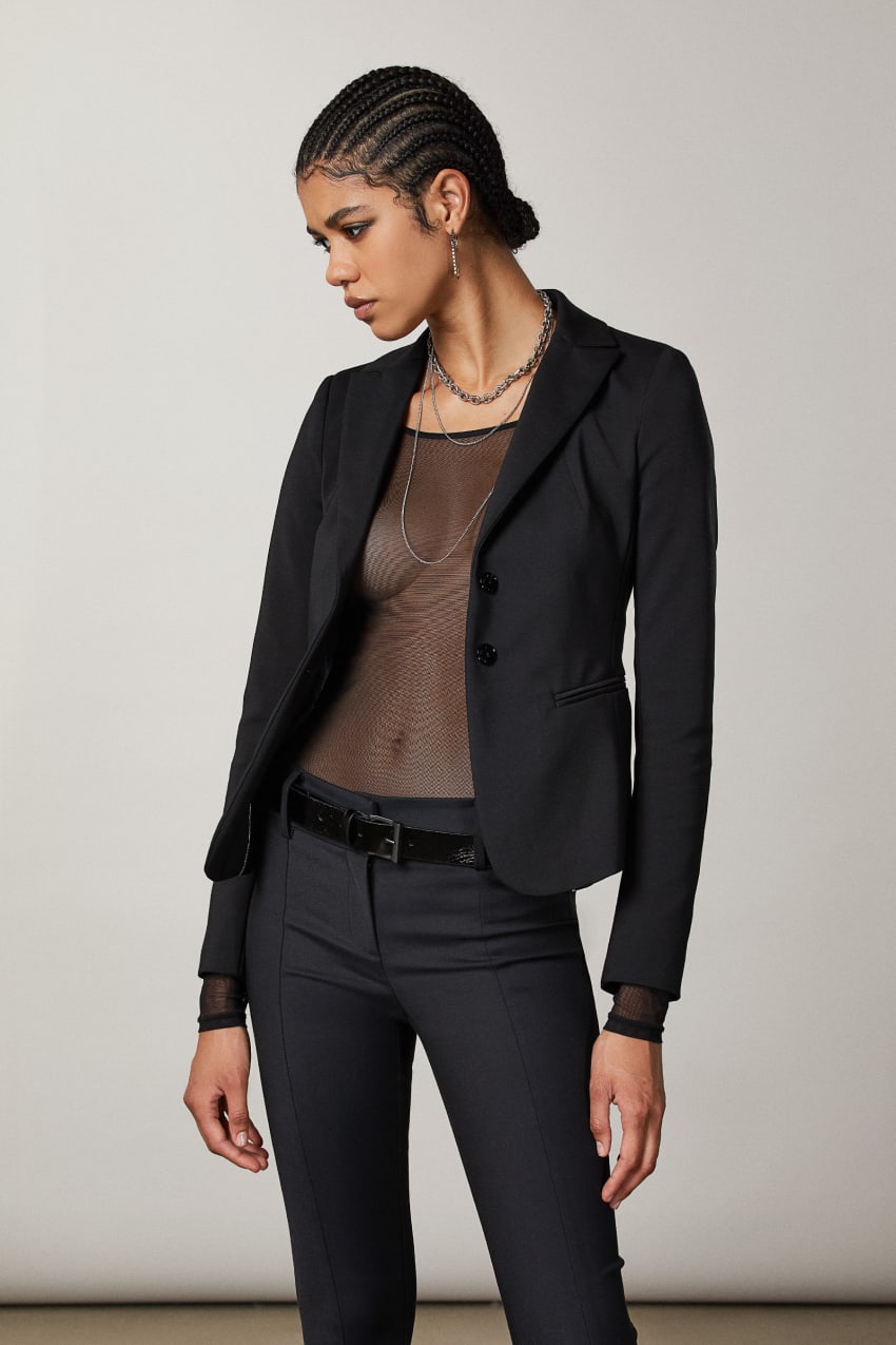 Black Patrizia Pepe 2-button Slim Jacket | ZDKREWH-81