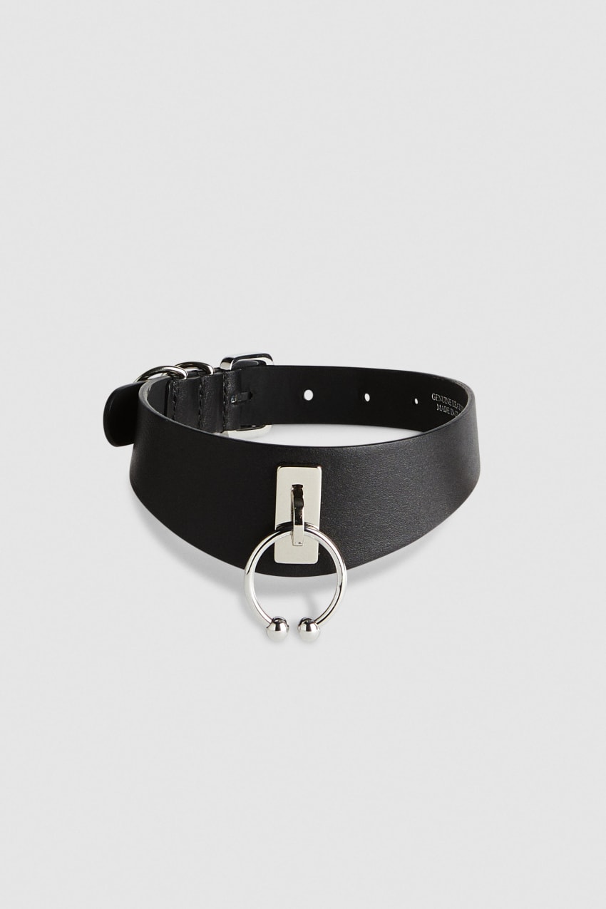 Black Patrizia Pepe Chocker With Piercing | MDFNHUB-69