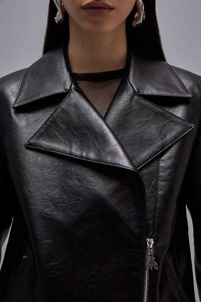 Black Patrizia Pepe Coated Fabric Jacket | CVRDSGN-69