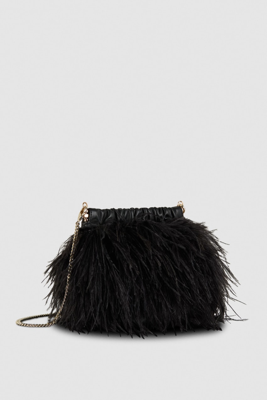 Black Patrizia Pepe Crossbody Bag With Feathers | JCIVYQH-38