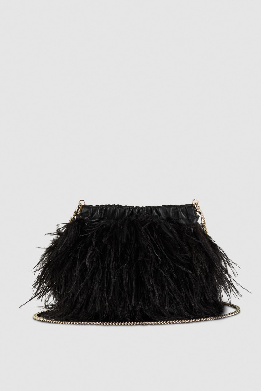 Black Patrizia Pepe Crossbody Bag With Feathers | JCIVYQH-38