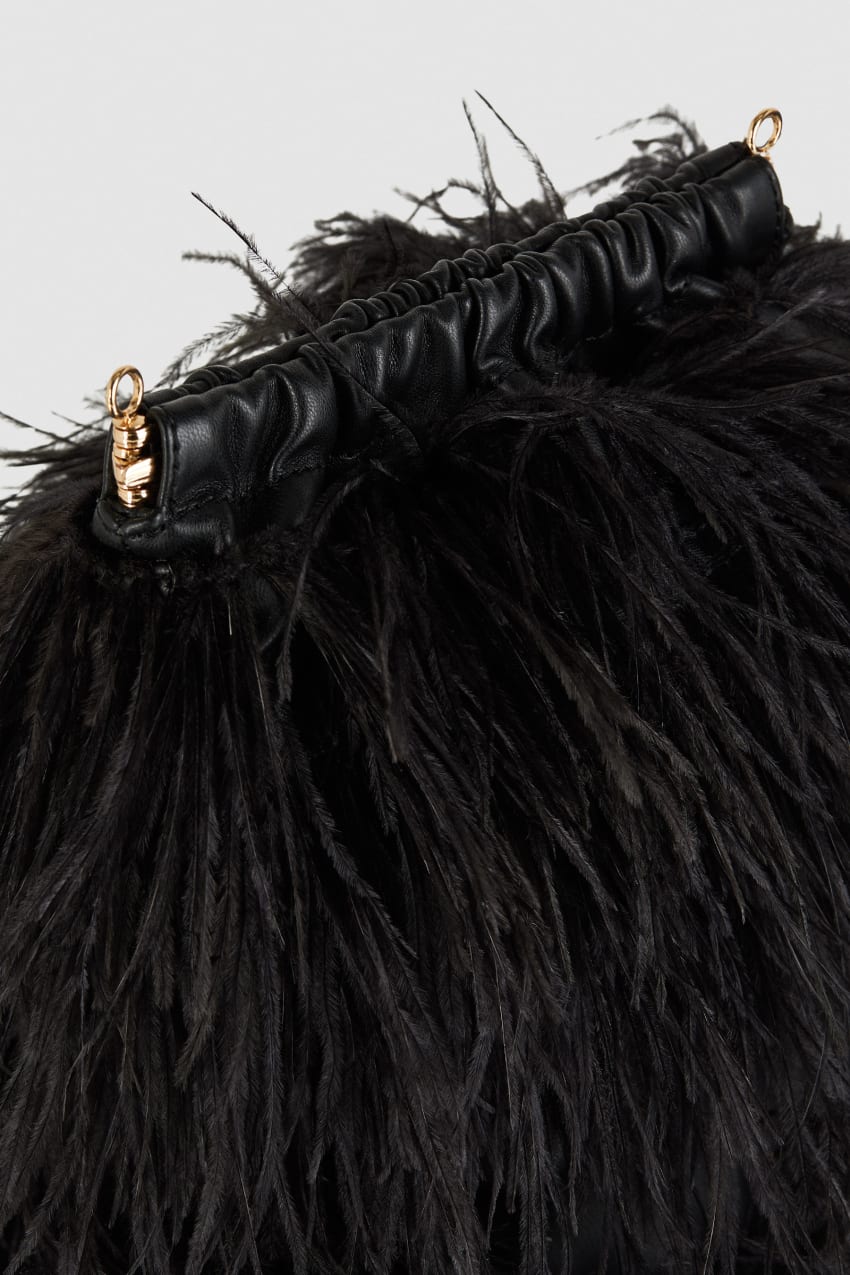 Black Patrizia Pepe Crossbody Bag With Feathers | JCIVYQH-38