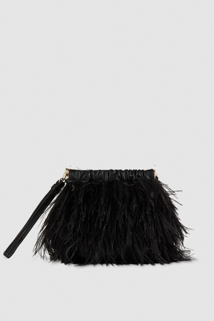 Black Patrizia Pepe Crossbody Bag With Feathers | JCIVYQH-38