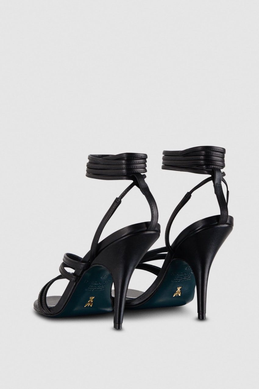 Black Patrizia Pepe Elegant Heeled Sandals | CPWTIGF-30