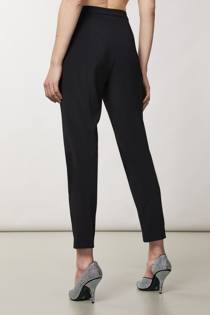 Black Patrizia Pepe Essential Cigarette Pants | JQXNWIL-14