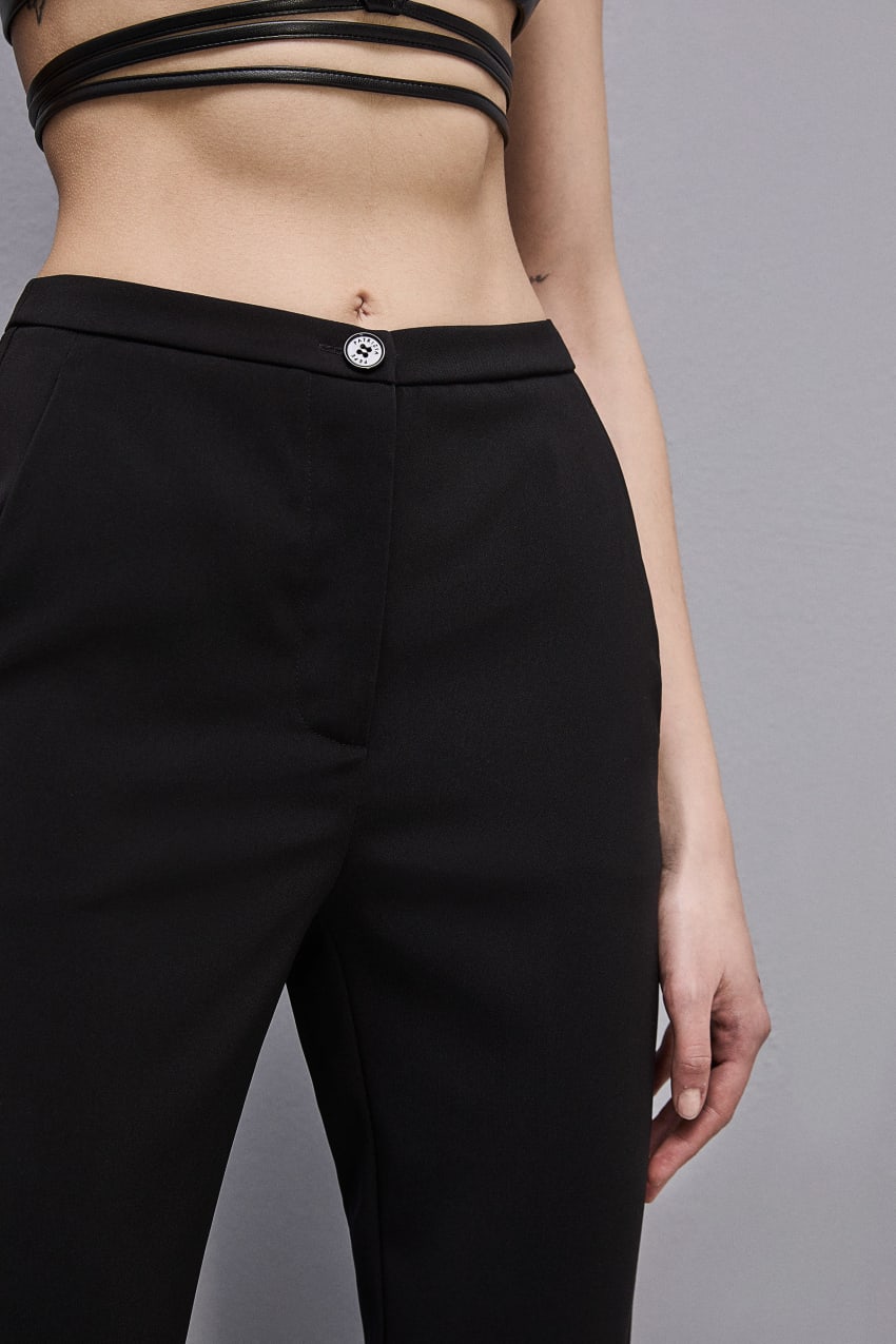 Black Patrizia Pepe Essential Cigarette Pants | WUEVDZI-64