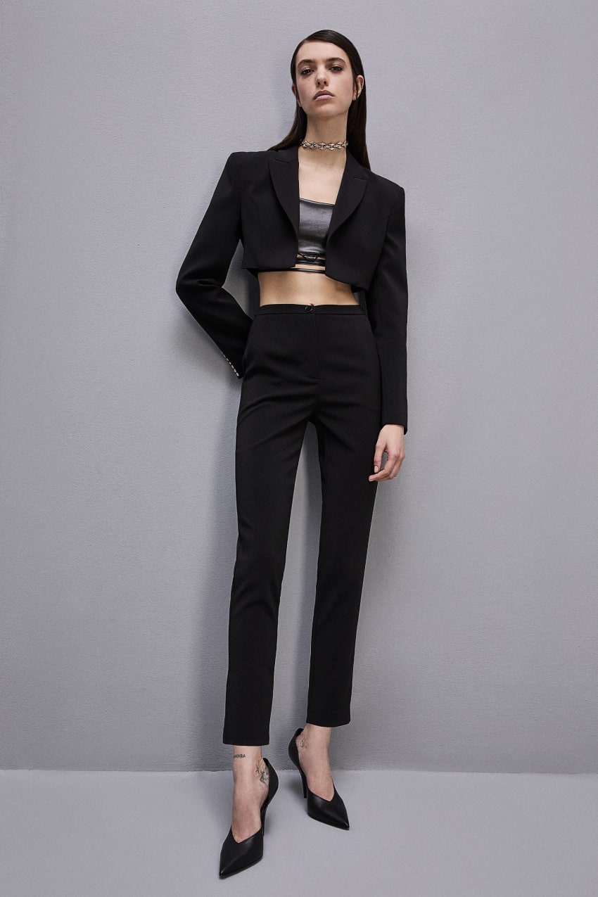 Black Patrizia Pepe Essential Cigarette Pants | WUEVDZI-64