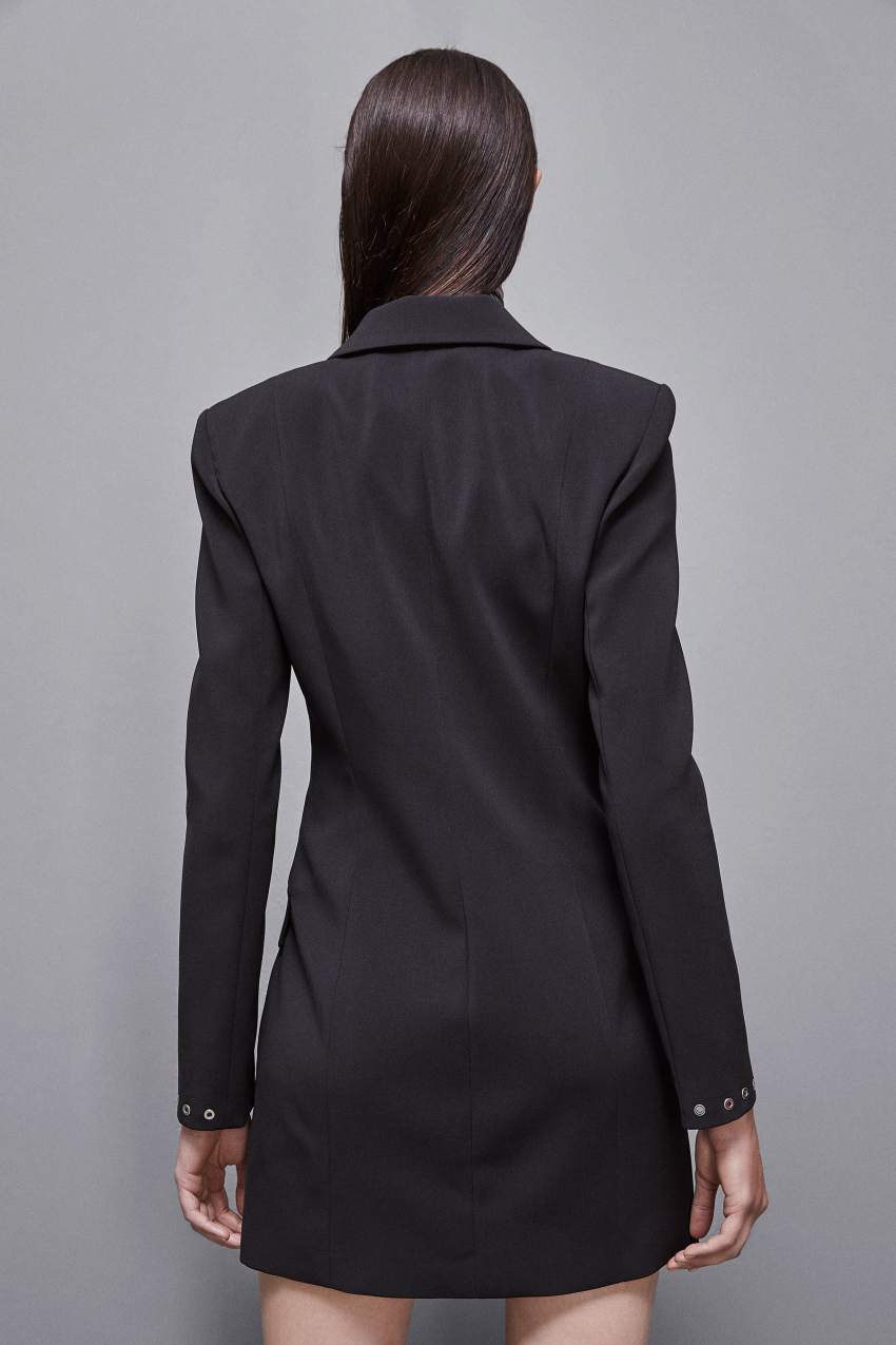 Black Patrizia Pepe Essential Crepe Blazer Dress | ZTUAPCJ-61