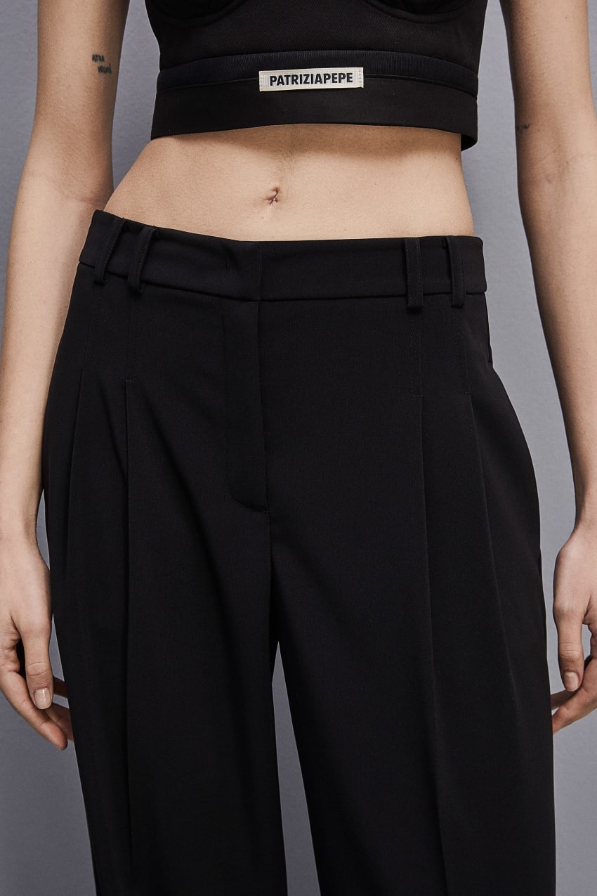 Black Patrizia Pepe Essential Crepe Pants | IUXVASL-54