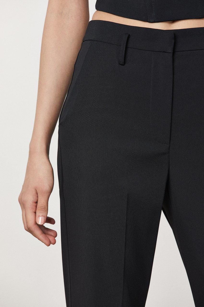 Black Patrizia Pepe Essential Crepe Pants | DVEFPNW-39