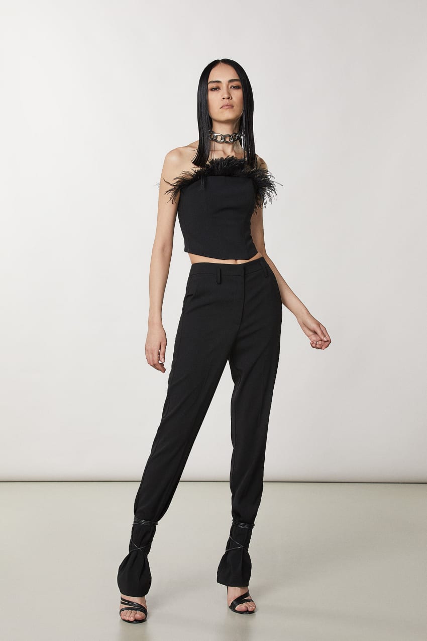 Black Patrizia Pepe Essential Crepe Pants | DVEFPNW-39