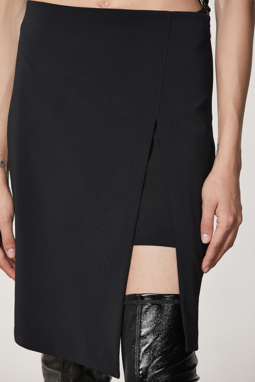 Black Patrizia Pepe Essential Crepe Pencil Skirt | HRBGDAL-61