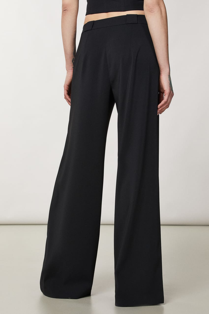 Black Patrizia Pepe Essential Palazzo Pants | BHXKYVJ-52