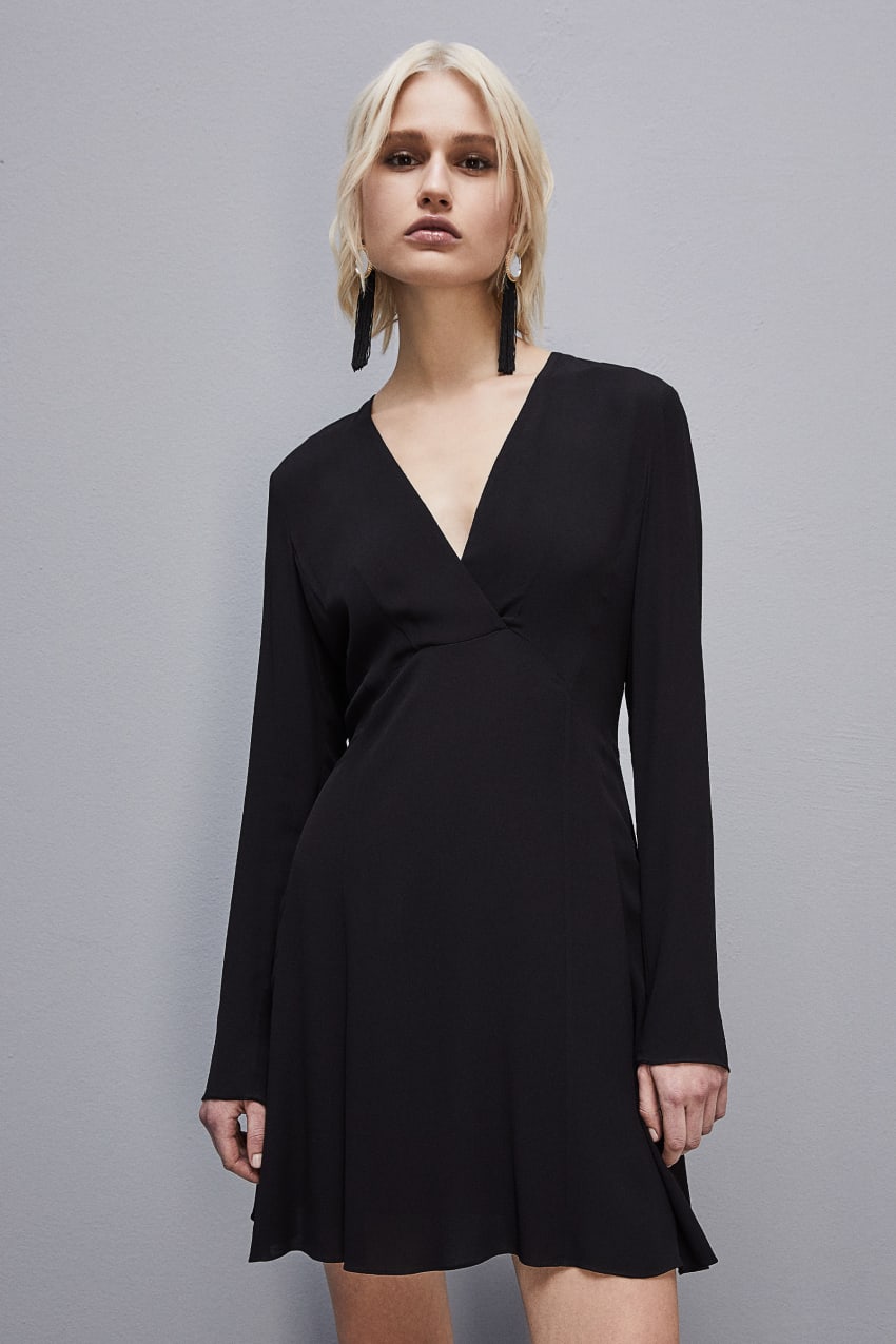 Black Patrizia Pepe Essential Viscose Crepe Dress | QPXCFWB-65