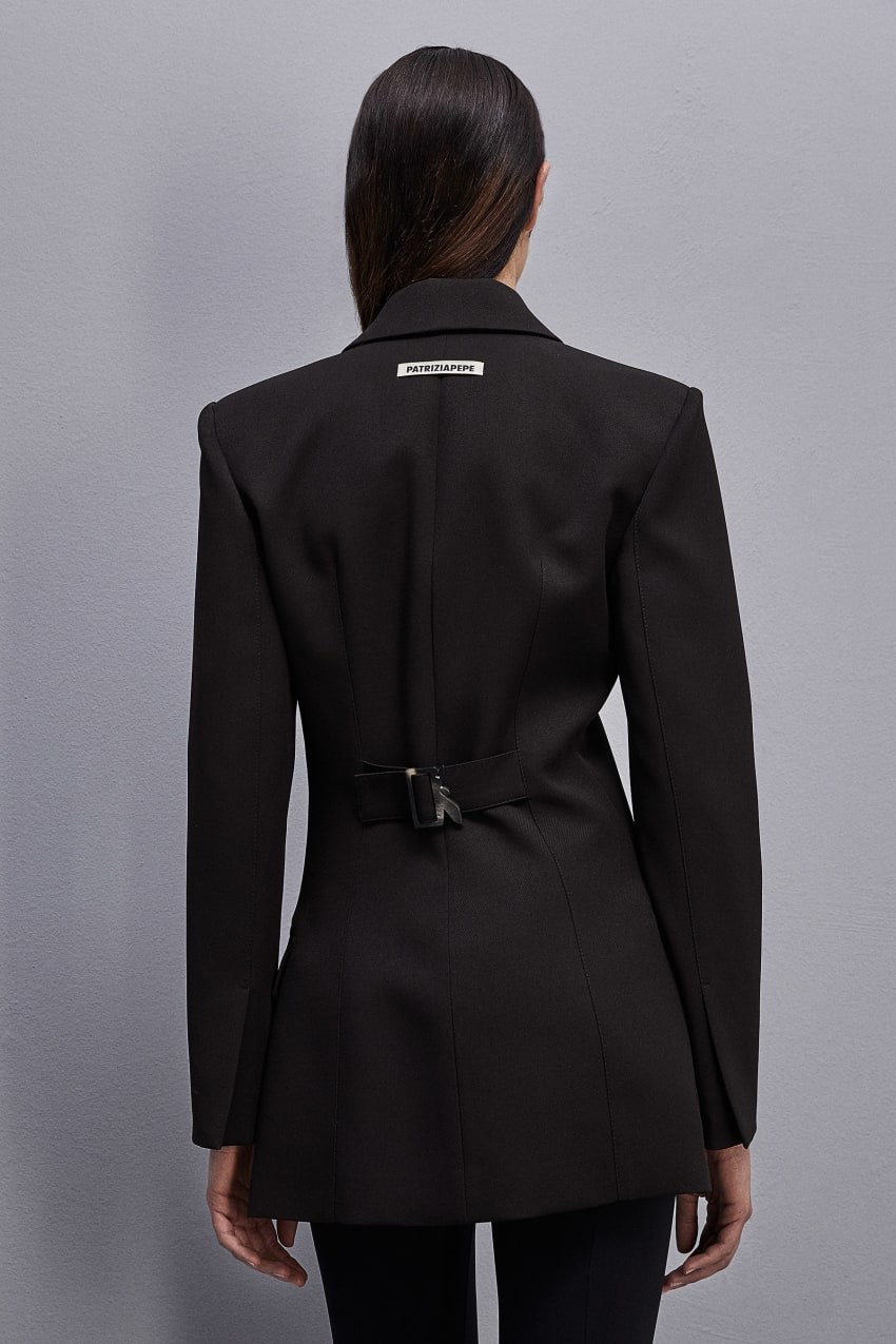 Black Patrizia Pepe Feminine One-button Jacket | LJUCFNG-68