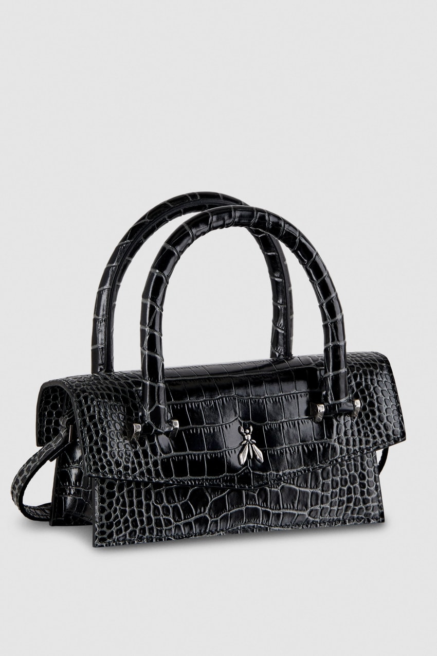 Black Patrizia Pepe Fly Bamby Croco | JVYHFAT-67