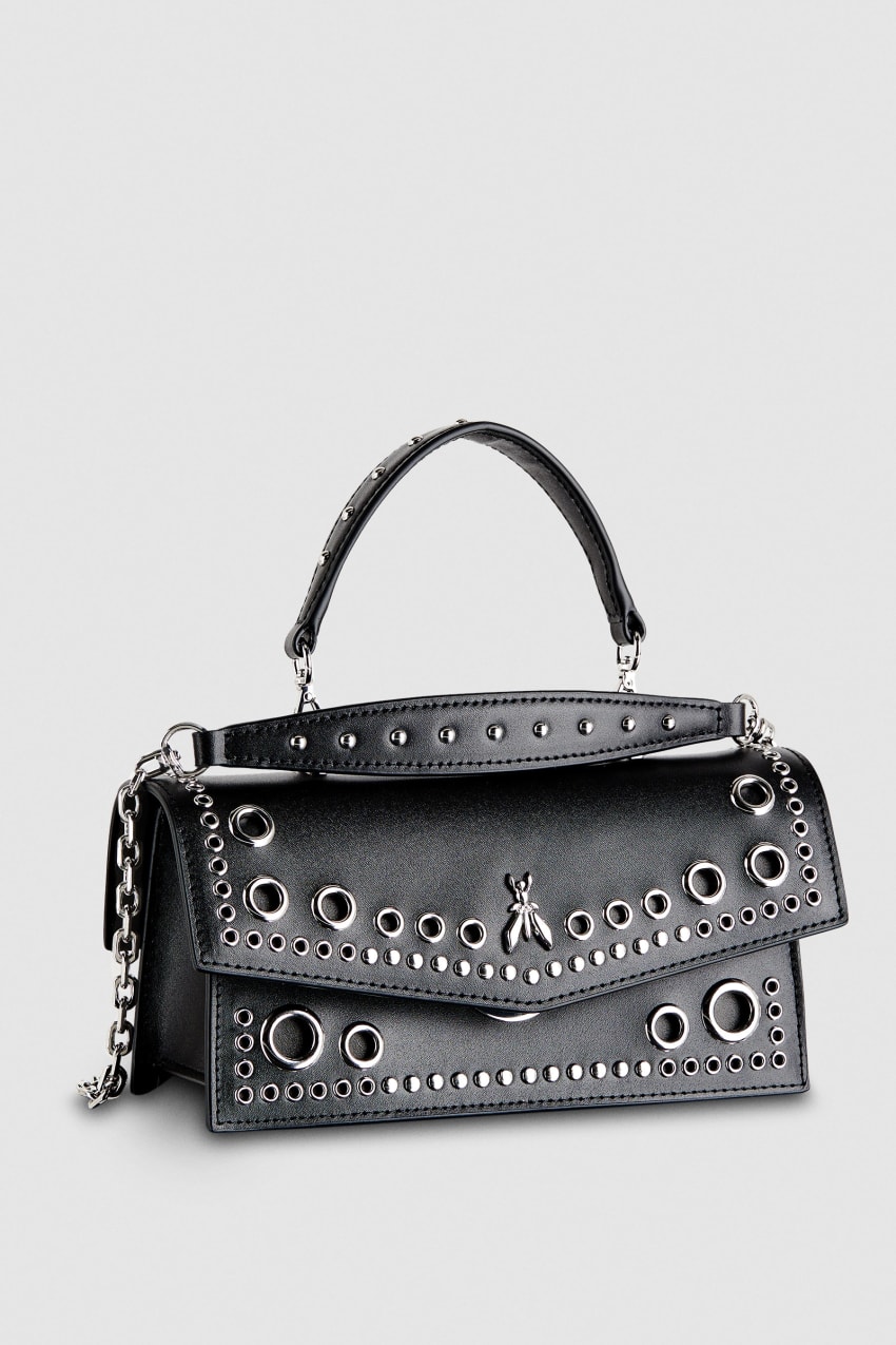 Black Patrizia Pepe Fly Bamby Eyelet Bag | WIDENKU-94