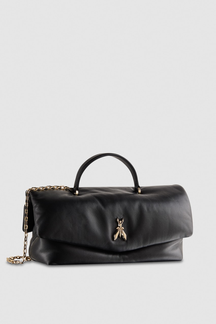 Black Patrizia Pepe Fly Bamby Leather Shoulder Bag | FJYUNGW-50