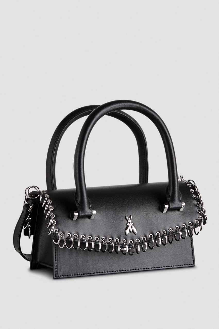 Black Patrizia Pepe Fly Bamby Piercing Shoulder Bag | KWCBZTE-83