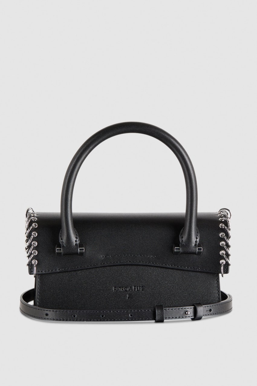 Black Patrizia Pepe Fly Bamby Piercing Shoulder Bag | KWCBZTE-83