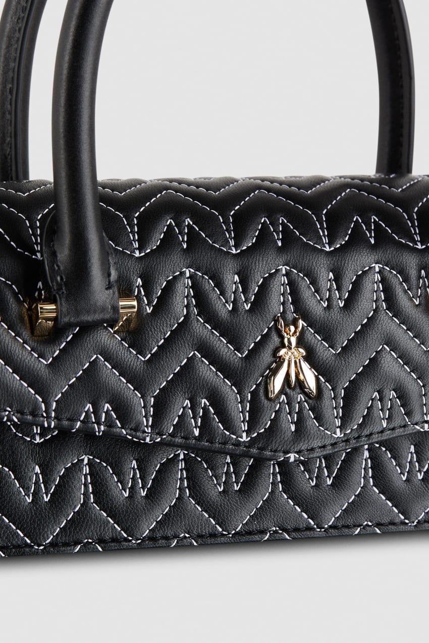 Black Patrizia Pepe Fly Bamby Quilted Leather Bag | CPSZMIB-29