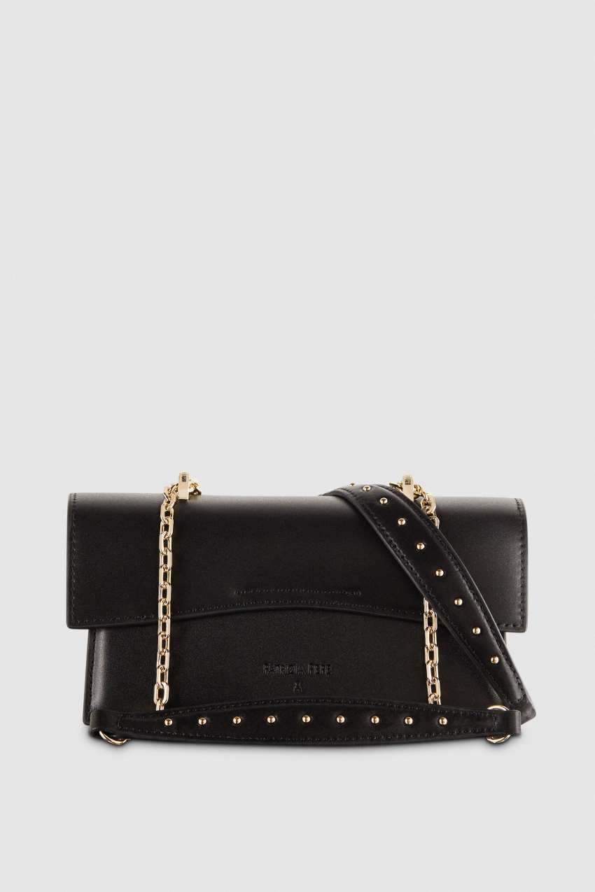 Black Patrizia Pepe Fly Bamby Shoulder Bag With Chain | VMHNRQL-67