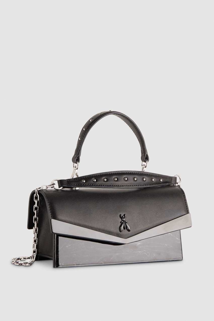 Black Patrizia Pepe Fly Bamby Shoulder Bag With Chain | FUELVQA-52