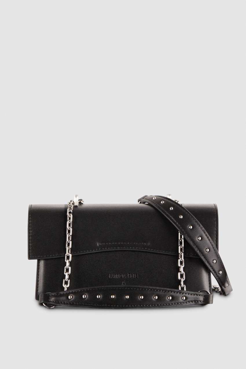 Black Patrizia Pepe Fly Bamby Shoulder Bag With Chain | FUELVQA-52