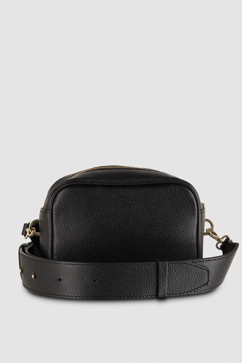 Black Patrizia Pepe Fly Camera Leather Shoulder Bag | YLONRMB-57