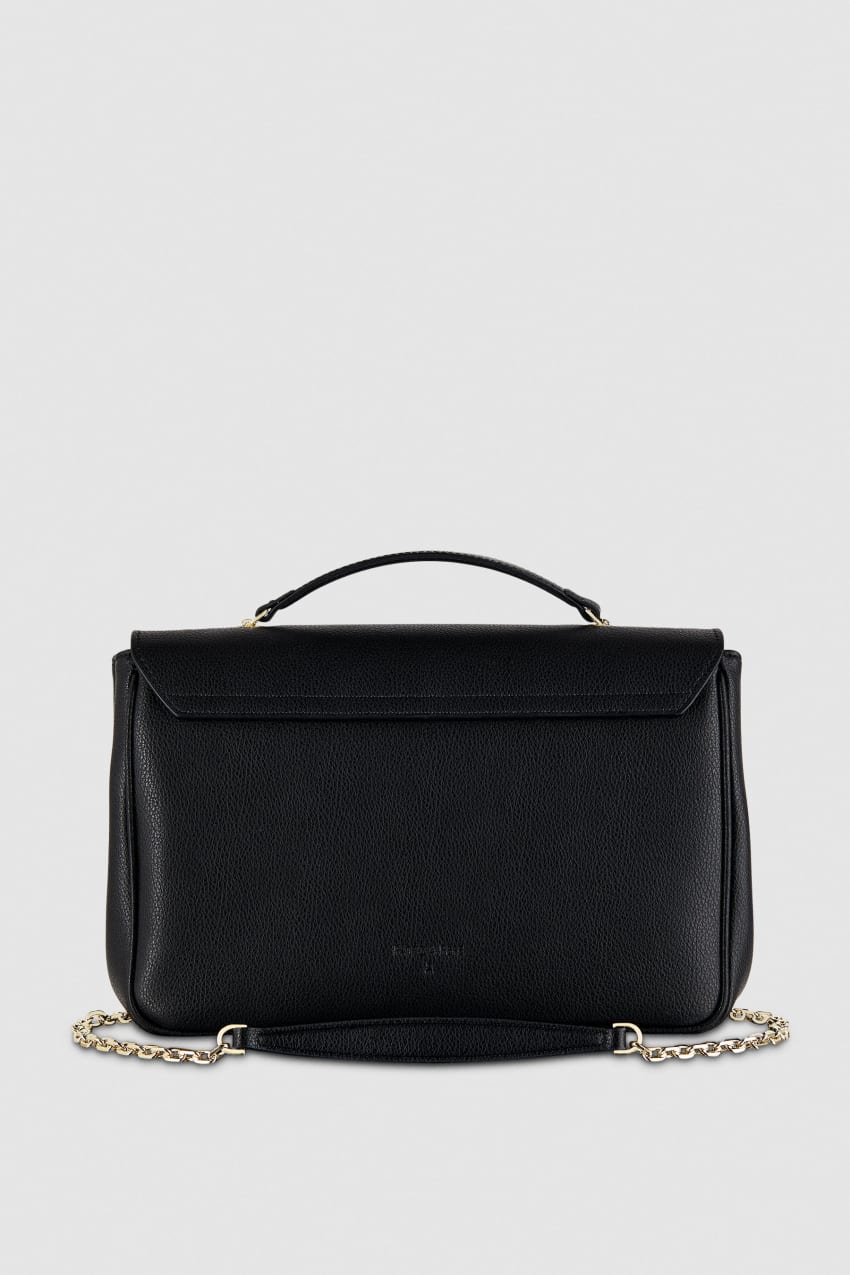 Black Patrizia Pepe Fly Leather Shoulder Bag With Chain | ASWMQYC-84