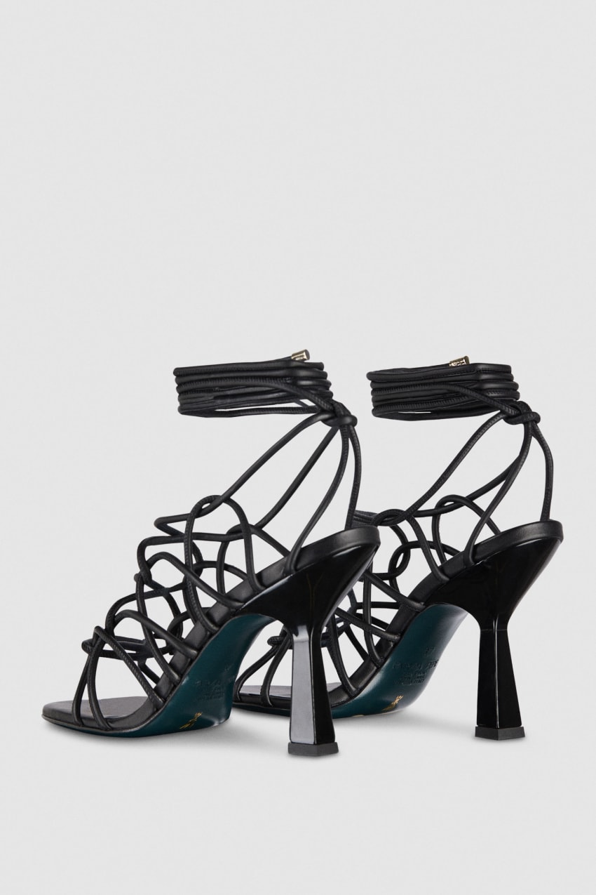 Black Patrizia Pepe Heeled Ankle Sandals | KFGMPZU-03