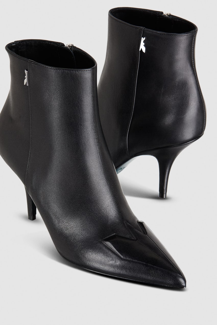 Black Patrizia Pepe Heeled Leather Ankle Boots | BAFQHCW-87