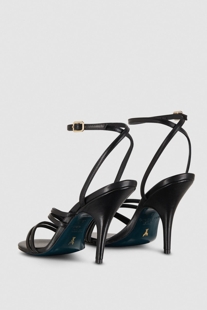 Black Patrizia Pepe Heeled Leather Sandals | SFJECNH-08