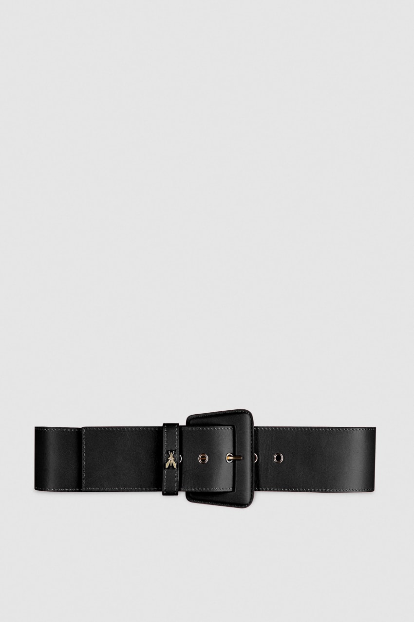 Black Patrizia Pepe High-waisted Belt With Leather Lining | DSKHNOW-29