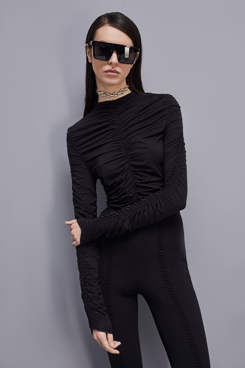 Black Patrizia Pepe Jersey Sweater With Zipper | GNBAPVK-46