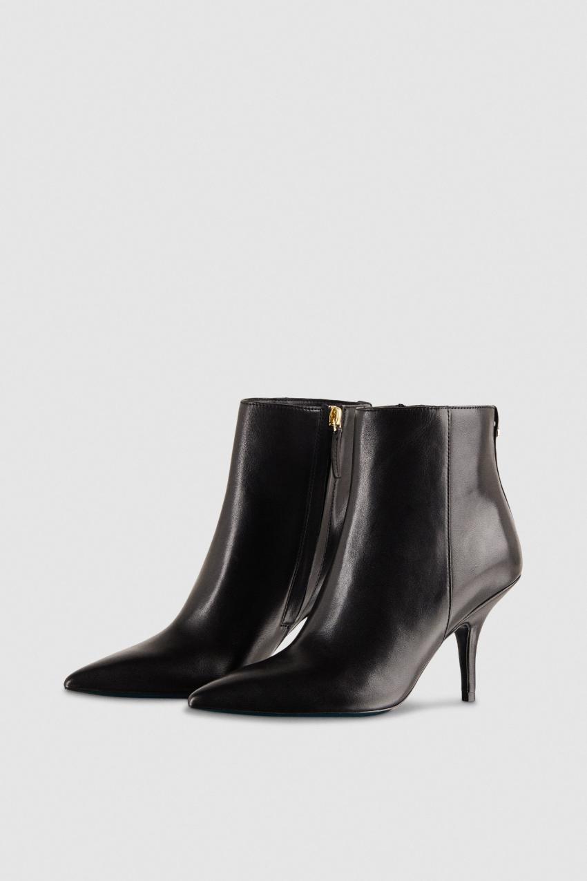 Black Patrizia Pepe Leather Ankle Boots | KSVAZDM-75