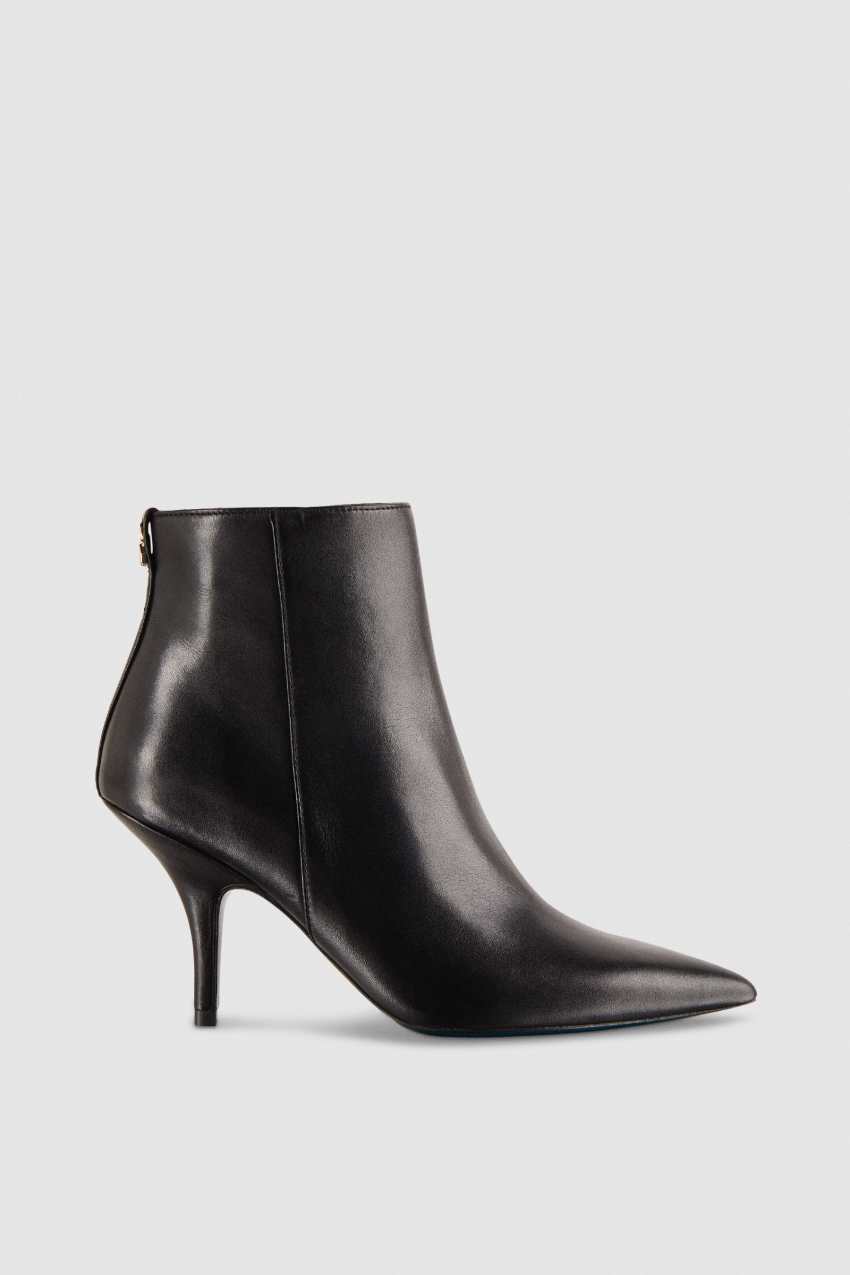 Black Patrizia Pepe Leather Ankle Boots | KSVAZDM-75