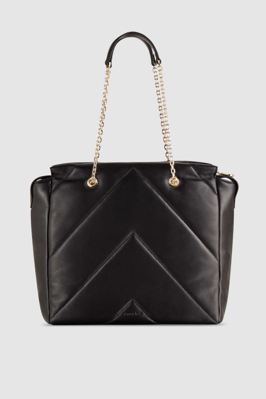 Black Patrizia Pepe Leather Bucket Bag With Zipper | IONZBMQ-75