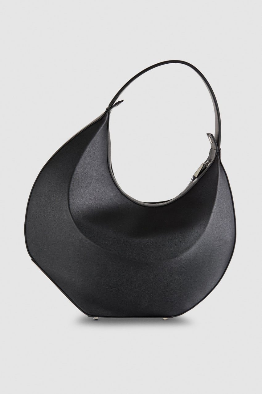 Black Patrizia Pepe Leather Shoulder Bangle Bag | UMSKFXJ-36