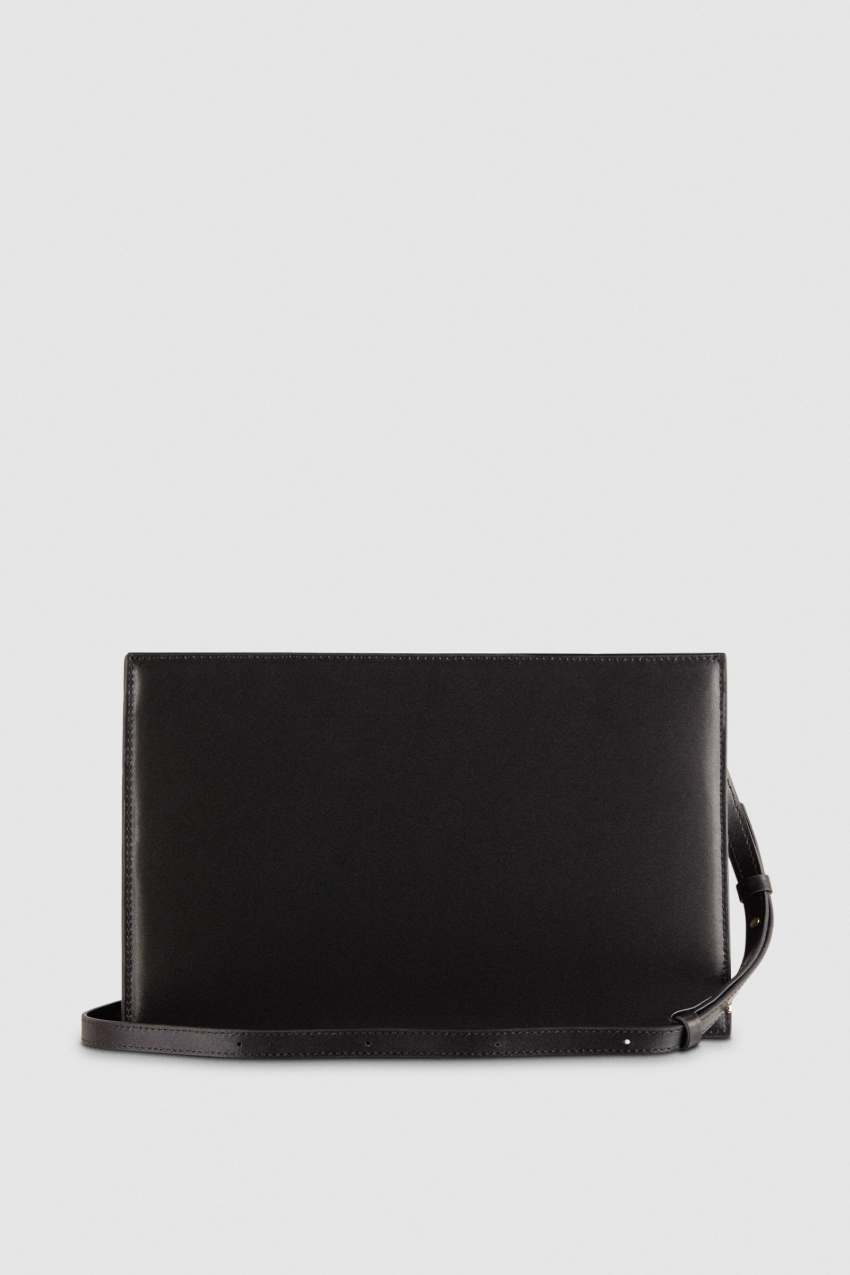 Black Patrizia Pepe Leather Shoulder Pocket Bag With Zipper | PIFWUYM-83