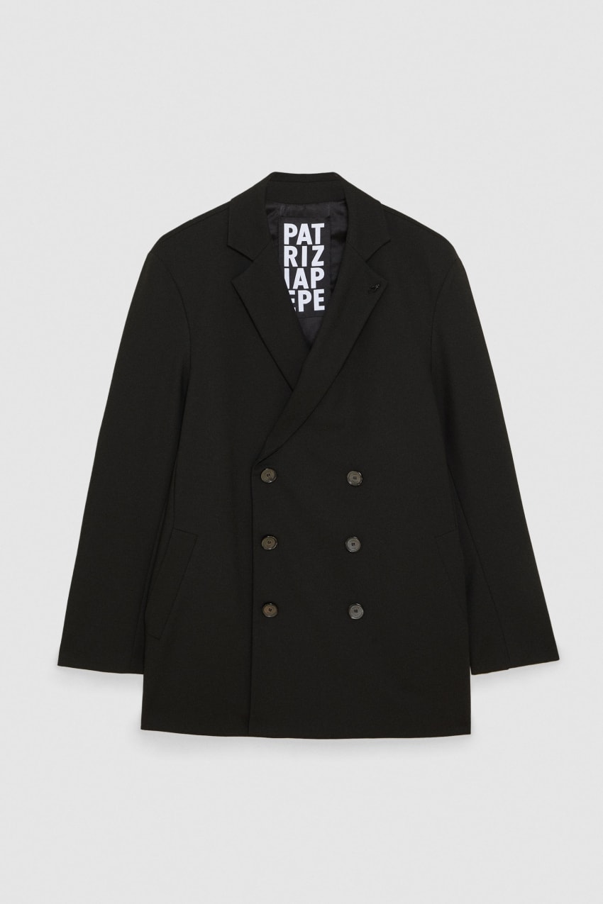 Black Patrizia Pepe Lined Double-breasted Coat | UKWCHYQ-95