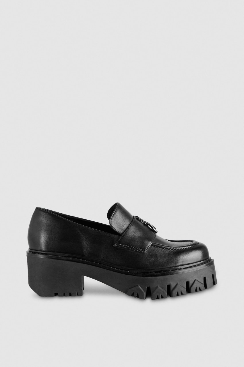 Black Patrizia Pepe Loafers | KCDOEBH-05